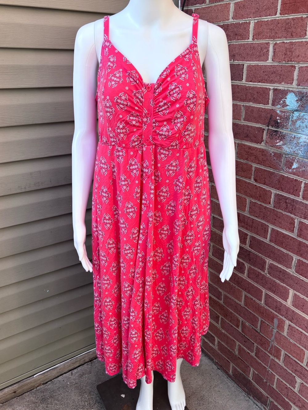 TORRID SUPER SOFT PINK GRAPHIC PRINT DRESS SIZE 1 XL